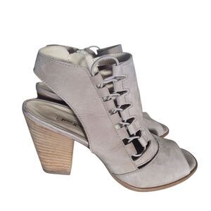 PAUL GREEN Sabrina Nubuck Suede Leather Open Toe Sandal Womens Size 7 Beige Boho